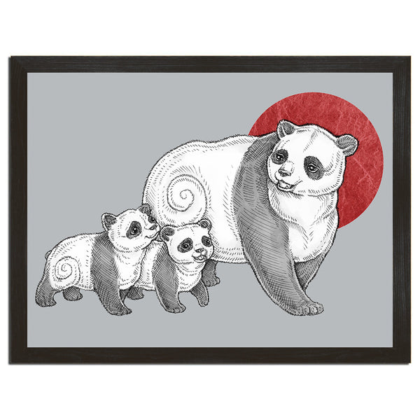 Panda Stroll Art Print