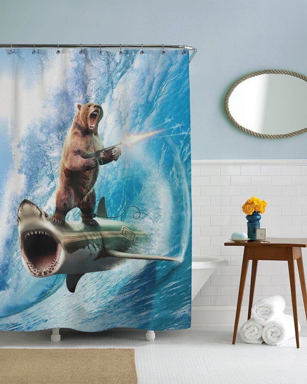 Shark Bear Shower Curtain