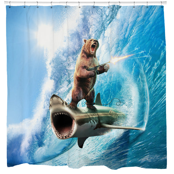 Shark Bear Shower Curtain
