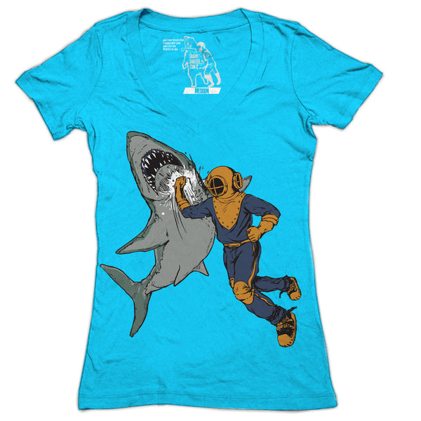 Shark Punch Women's Graphic Tee Deep V-Neck