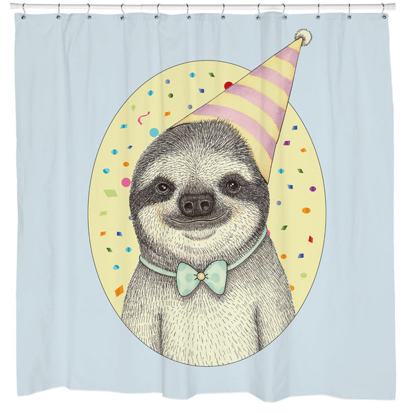 Party Sloth Shower Curtain