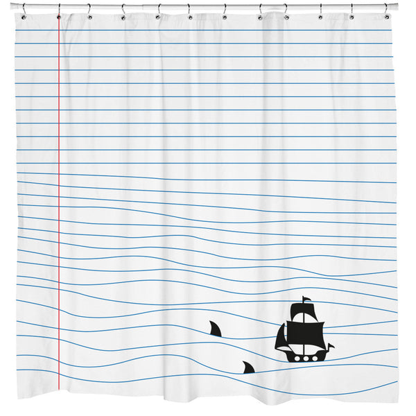 Notepad Sharks Shower Curtain
