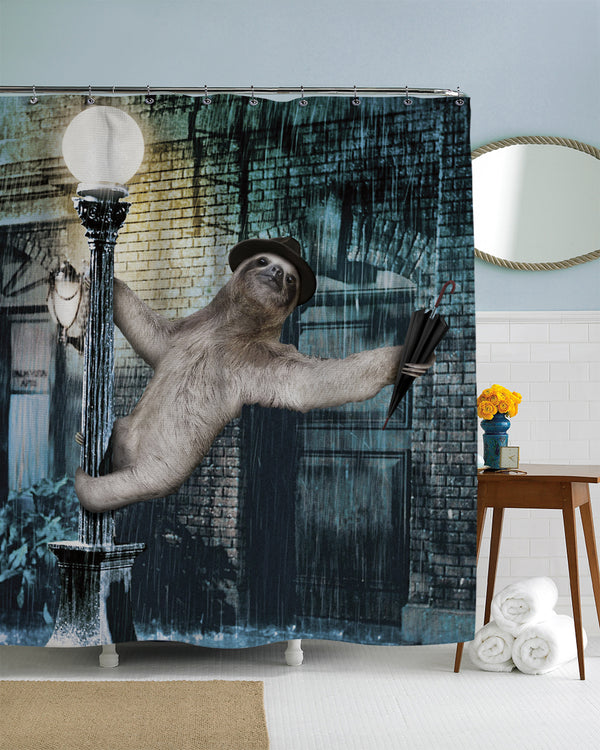 Slothin' in the Rain Shower Curtain