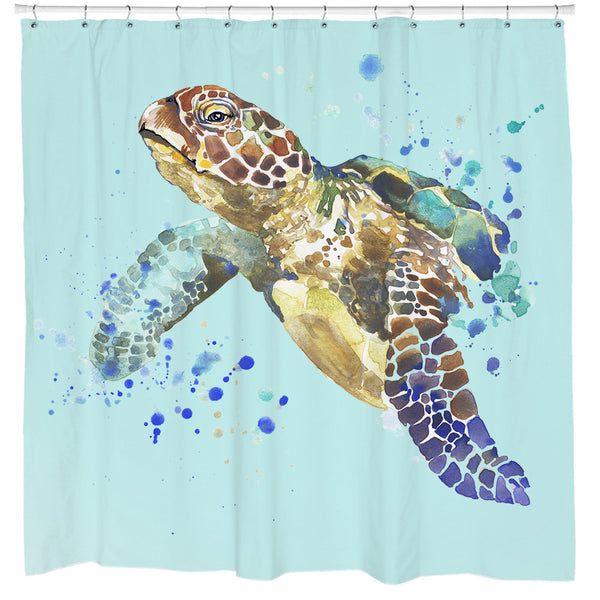 Turtle Splash Shower Curtain