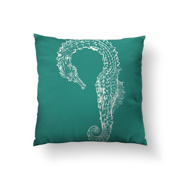 Seahorse Hug Throw Pillow