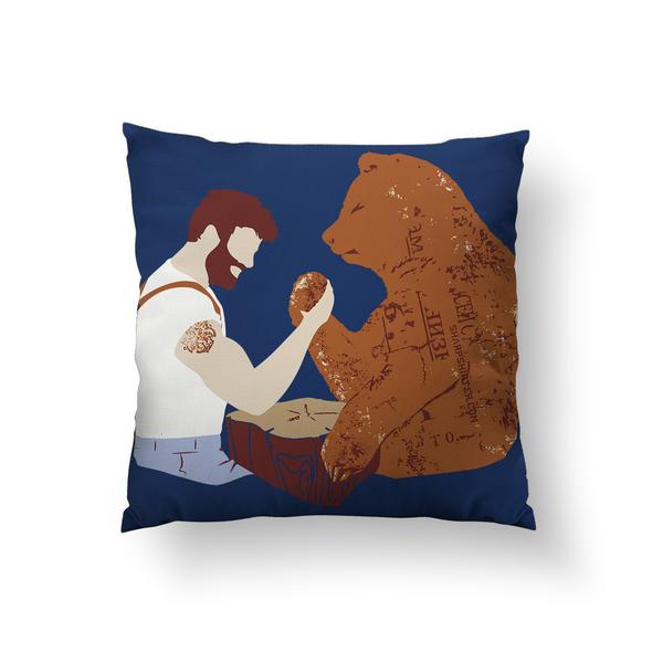 Arm Wrestling Throw Pillow