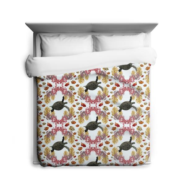 Coral Diamonds Duvet Cover