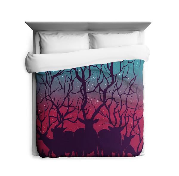 Deer Forest  Duvet Cover