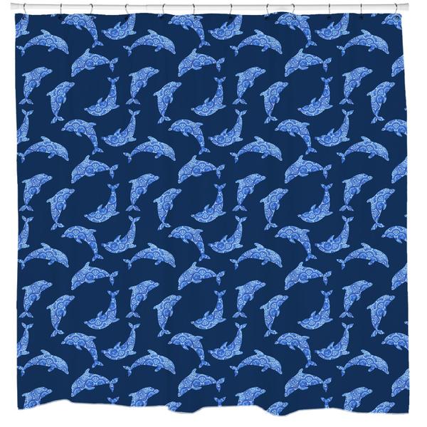 Diving Dolphins Shower Curtain