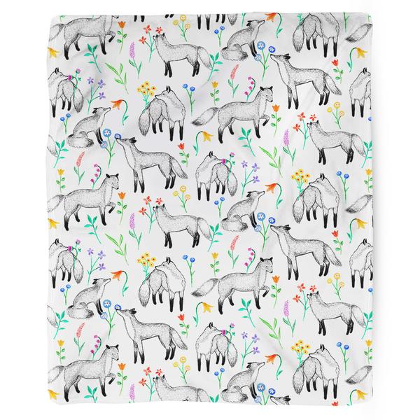 Floral Foxes Blanket