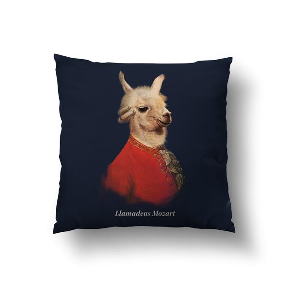 Llamadeus Mozart Throw Pillow
