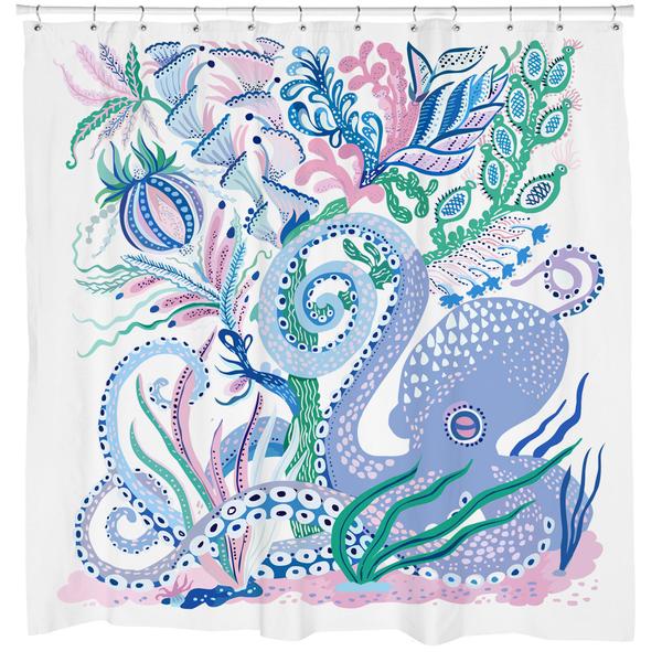 Octoparty Shower Curtain
