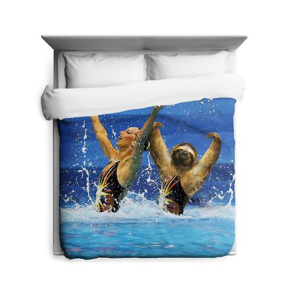 Synchronized Sloth Duvet Cover
