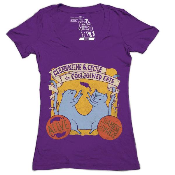 Siamese Cats Women's Graphic Tee Deep V-Neck