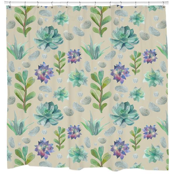 Succulent Pattern Shower Curtain