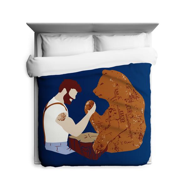 Arm Wrestling Duvet Cover
