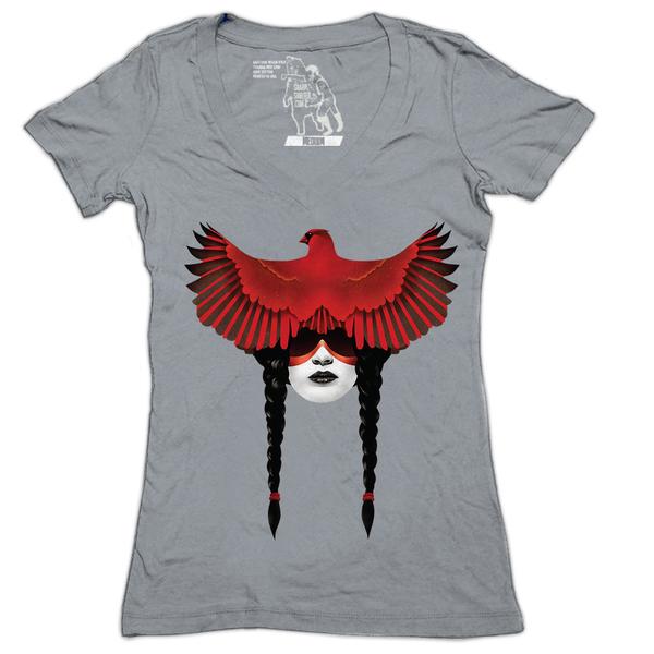 Cardinal Warrior Women's Graphic Tee Deep V-Neck