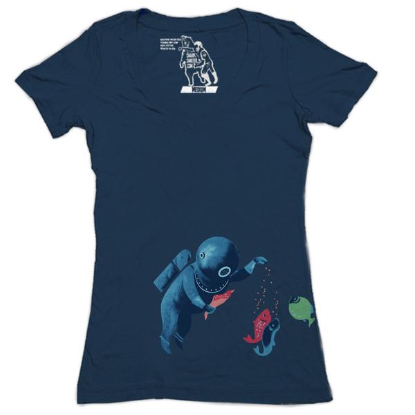 Feeding Friend-zy Women's Graphic Tee Deep V-Neck