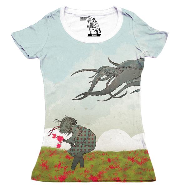 Flowers Women's Graphic Tee Crewneck Top