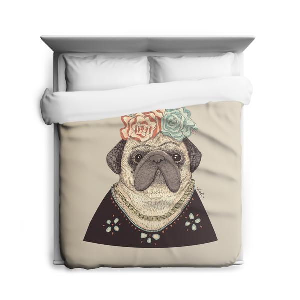 Frida Pug-lo Duvet Cover