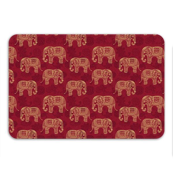 Henna Elephants Bath Mat