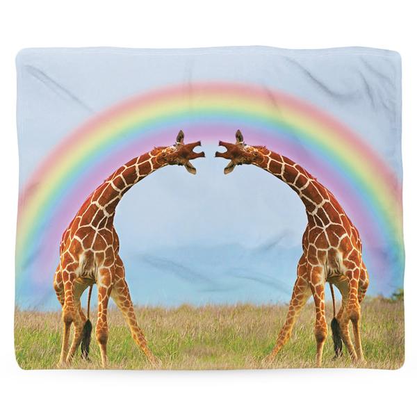 Giraffe Double Rainbow Blanket