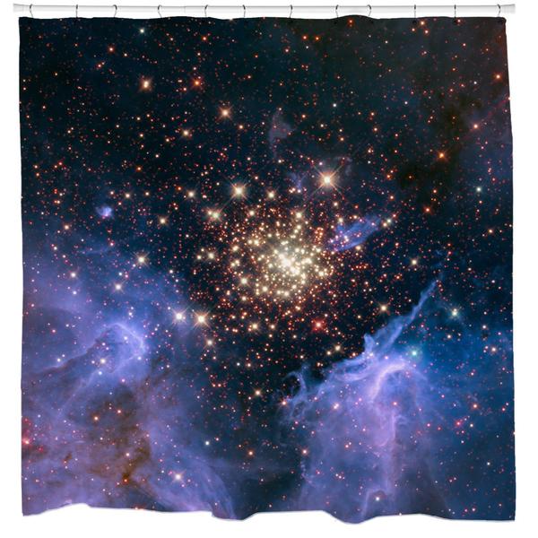 Celestial Fireworks Shower Curtain