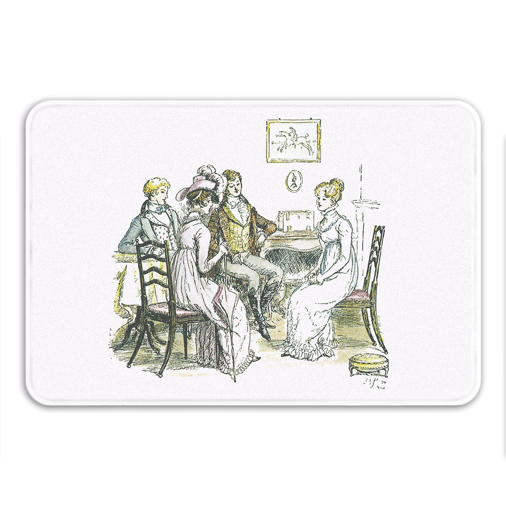 Pride and Prejudice Illustrated Bath Mat