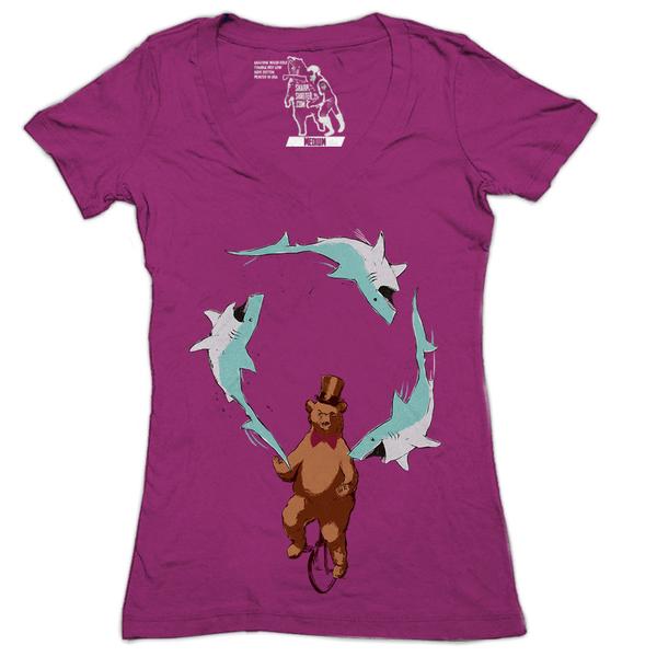 Jaws & Paws Women's Graphic Tee  Deep V-Neck