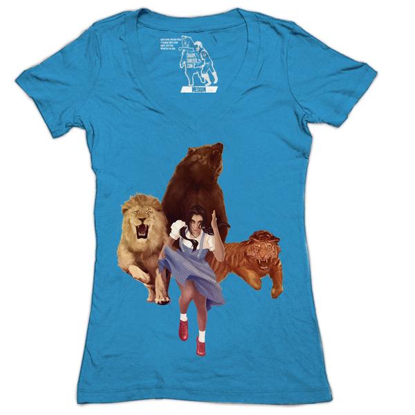 Lion Tiger Bear Women's Graphic Tee Deep V-Neck