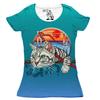 Samurai Cat Women's Graphic Tee Crewneck Top