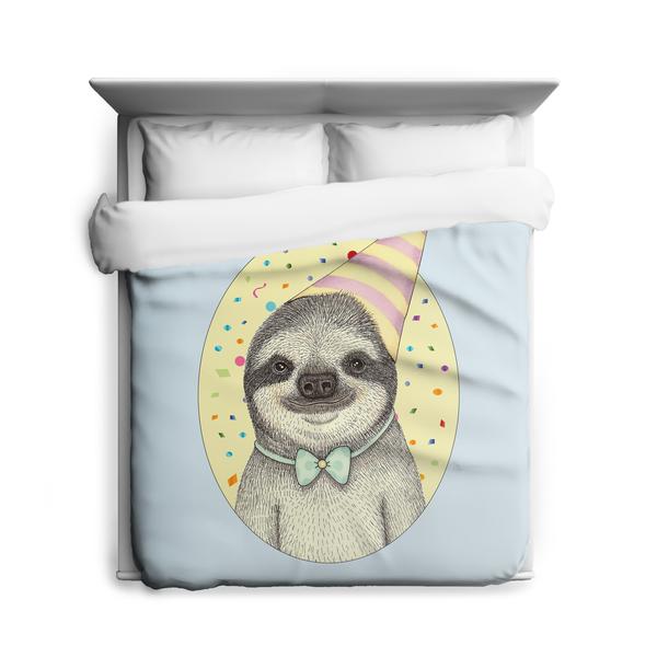 Party Sloth Duvet Cover
