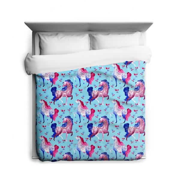 Prancing Ponies Duvet Cover
