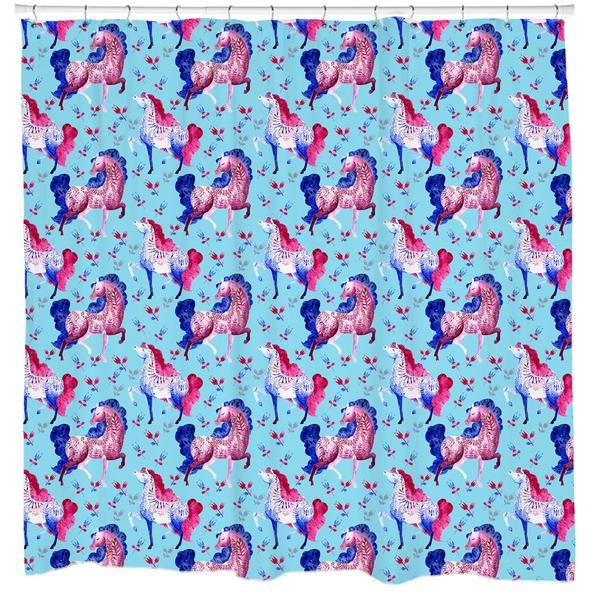 Prancing Ponies Shower Curtain