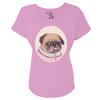 Pug Portrait Women's Graphic Tee Dolman Top