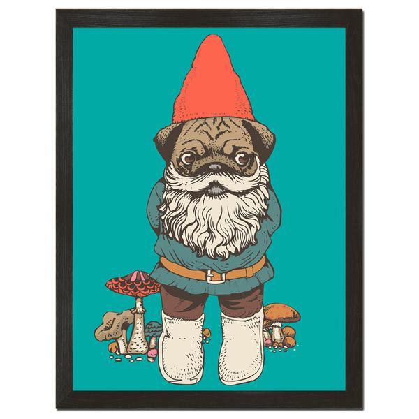 Pug Gnome Art Print