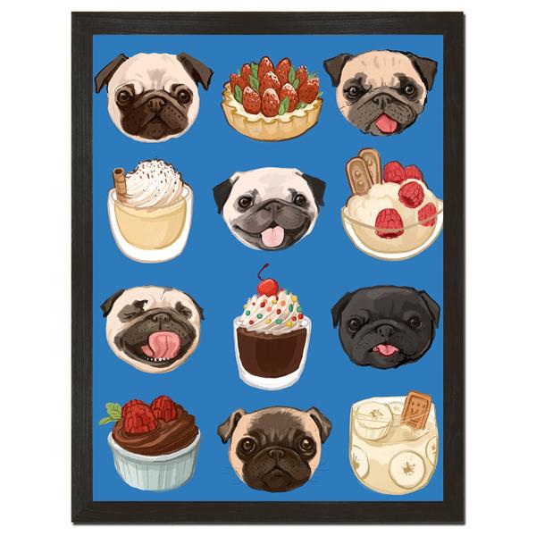 Pugs & Pudding Art Print