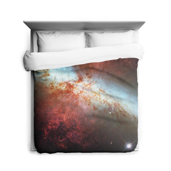 Supernova in nearby Galaxy Duvet Cover