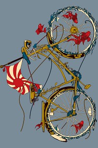 Cycling Fish Stretched Canvas 