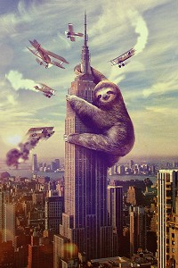 Slothzilla Stretched Canvas 
